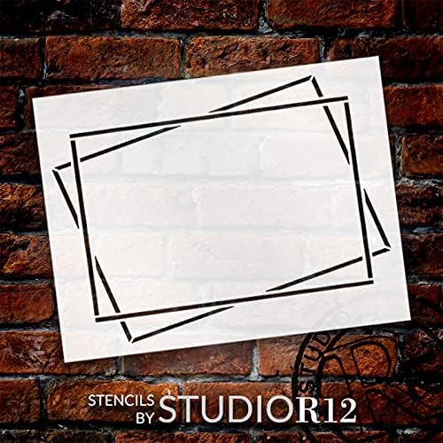 Шаблони в двойна геометрична висока правоъгълна рамка от StudioR12 - Изберете размер - Произведено в САЩ - Начало декор със Собствените