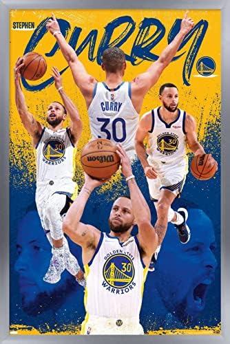 Плакат Trends International NBA Golden State Warriors - Стивън Къри 22 На стената, 22,375 x 34, Версия в бронзова рамка