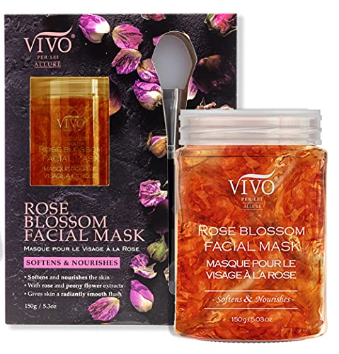 Маска за лице Vivo Per Lei Rose - Хидратиращ маска за лице с роза и пионом - Хидратиращ маска за гладка кожа - Успокояваща
