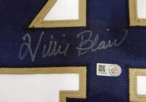 2013 San Diego Padres Уили Blair 47 Освободена игра В Бяла Фланелка С автограф HZ355689 - Използваните В играта тениски MLB