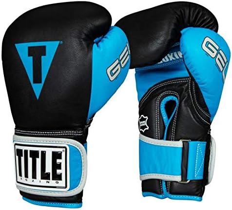 Ръкавици TITLE Боксова Gel World V2T Чанта, Черно /Светло Синьо /Сиво, Големи