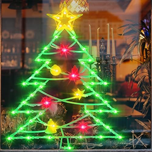 Коледна украса с силуэтными светлини на прозореца - 16 см в опаковки от 4 марки с Подсветка, Санта Елена, Коледа Коледа Камбанка