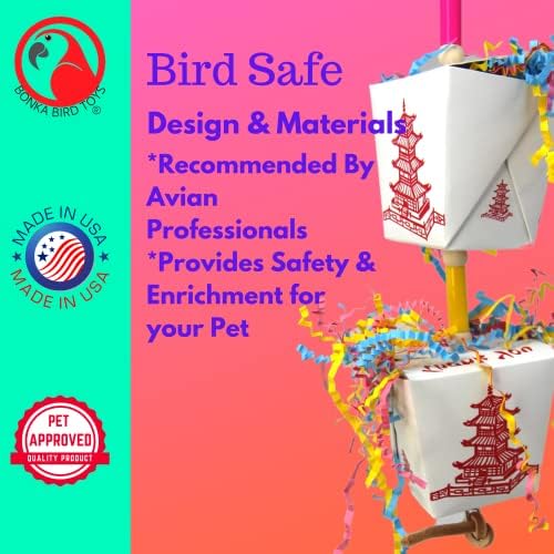 Bonka Bird Toys 3874 Duo Изкарва Малка Средна Играчка за птици, Ведерко за Стриди, Кутия за Предложения, на Хартиен Дъвчене Режете,