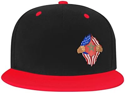 Детска бейзболна шапка със знамената на САЩ и Мароко BOLUFE, има добра дишаща функция, естествен комфорт и дишаща