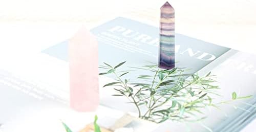 Комплект от естествен Лекарствен кристал vuUUuv Палки & Thumb Worry Stone (Дъга + Розово-бял)