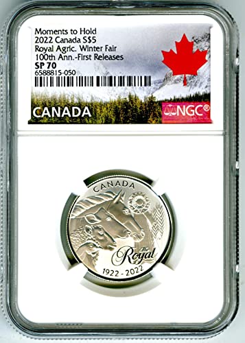 2022 CA Royal Canadian Silver За Кралската селскостопанска зимен панаир за ПЪРВИ път се предлага 5 долара NGC SP70