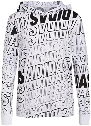 Памучен тениска с качулка с логото на adidas за момчета с дълъг ръкав по цялата дължина