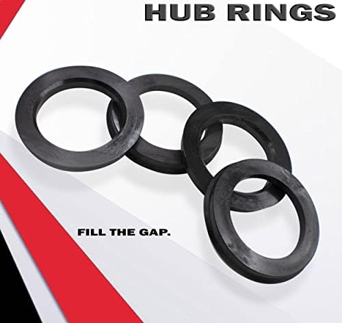 Джанти аксесоари Комплект части от 4-те центрических пръстените на главината диаметър 73 мм до 67,1 мм, черен поликарбонат