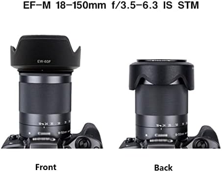 Сенник за обектив обектив EW-60F и капак на обектива 55 мм, съвместим с комплекта на фотоапарата Canon M50II M50 M100 EF-M 18-150 мм F3.5-6.3
