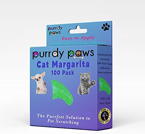 Purrdy Paws 100 Опаковки Меки Капачки за Котешки Нокът Margarita Glitter Medium