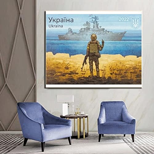 Плакати с Руски Военен Кораб, Украйна, Нови Марки, Почетни Войници, Стенно Изкуство, Печат върху Платно, Боядисване, Монтиране на