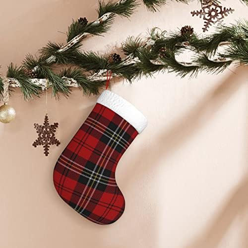 Сладки Коледни Чорапи в Клетка от червено Бъфало, Коледни Украшения за Елхи, Коледни Чорапи за Коледа на Празнични партита, Подаръци