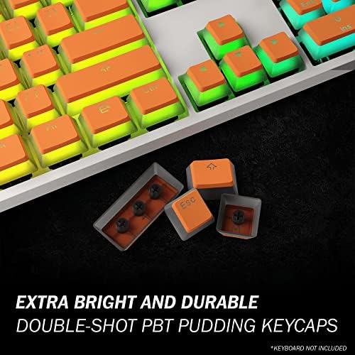 Набор от клавиатури кепета HK Gaming Pudding | Набор от клавиши Doubleshot PBT | Пълен комплект от клавиши, с профил OEM 108