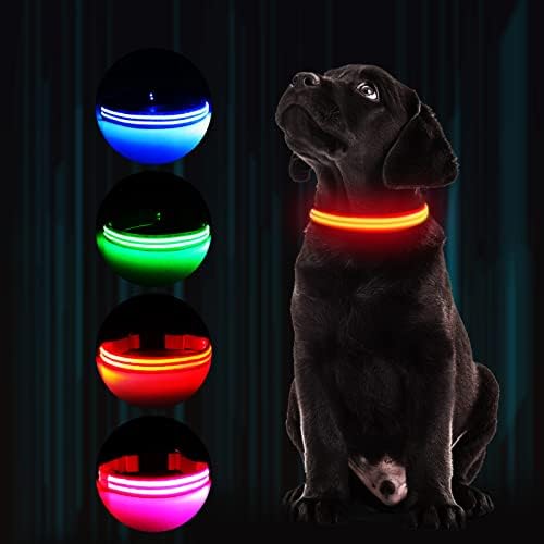 Нашийник за момичета - Led Нашийник за кучета с осветление, Светещи в Тъмното, USB, Акумулаторна батерия Светлинен Нашийник