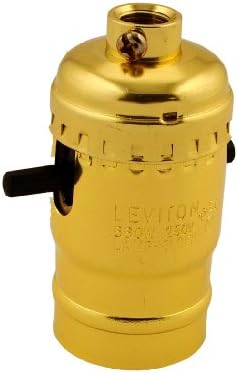 Leviton 6098-PG Със Средна основа В комплект, Патронник за лампи с нажежаема жичка в алуминиев корпус, Вставной, Одноконтурный,