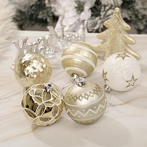 Комплект коледни бижута от бяло злато Severin Madelyn (3 предмет) на 16-каратные Украса за Коледните топки + 48-инчов Пола за Коледно + 21-Инчов