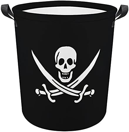 Пиратски Флаг Качулки Свитшоты с Черепи и Ножове от Плат Оксфорд Кошница за Дрехи с Дръжки Кошница за Съхранение на Играчки Органайзер