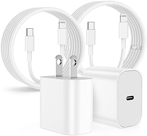 Бързо зарядно устройство за iPhone 14 13 12, [2] Единица зарядно за Apple 14 13 с кабел за бързо зареждане (2 × 6 метра)