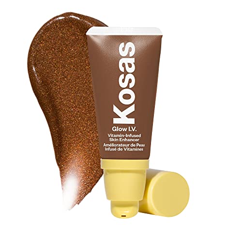 Kosas Glow I. V. Стягащ крем за кожата с витамини За лице грим - Оцветени, козметичен хайлайтер за здравословно сияние - Презареждане