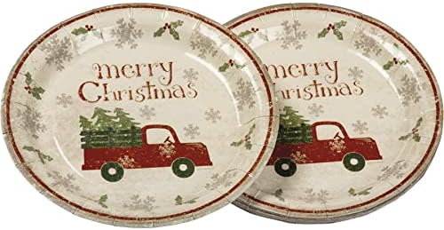 Примитиви от Кати Весела Коледа за Еднократна употреба хартиени чинии 7 Инча, Комплект от 8
