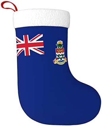 QG ZZX Коледни Чорапи с Бяла супер Меки Плюшени белезници Флаг Каймановите острови, Коледни Чорапи, Коледни Украси Отглеждане
