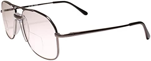 Класически Реколта Очила за четене от Оръжеен метал на 80-те години Квадратна форма, Бифокални Очила за четене 1.75