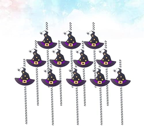 PRETYZOOM Дизайн Празнични Декоративни Аксесоари-Шапка с Шарките на Вещици Вечер На тема Хелоуин Хартиени Сламки за Пиене