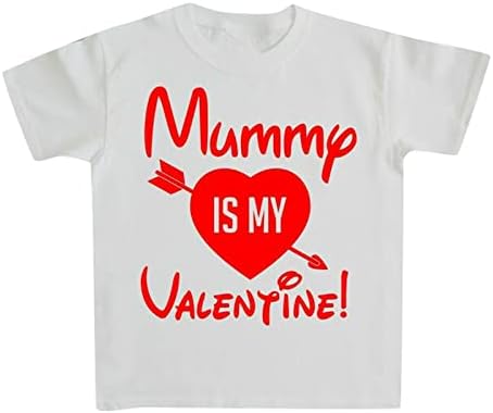 YHEGHT/ Детска Тениска в Свети Валентин за малки Момичета И момчета, блуза с писмото принтом във формата на сърце, тениски
