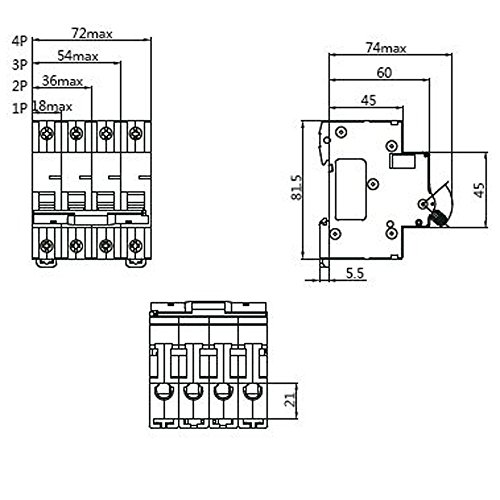 Автоматичен прекъсвач, за свързване на системи за автоматизация на NDB2-63C40-3 на DIN-шина, UL 1077 Допълнителна защита, 40 Ампера, 3
