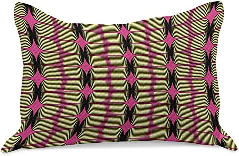 Калъфка за възглавница от стеганого одеяла в ретро стил от Ambesonne, Абстрактен ретро-Диско-Модел с Геометрични ефекти