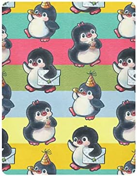 Сладки Чаршафи за легла с Пингвини на рожден Ден, за момчета и момичета, Опаковъчни и слот Кърпи, Преносим Мини-Вградена