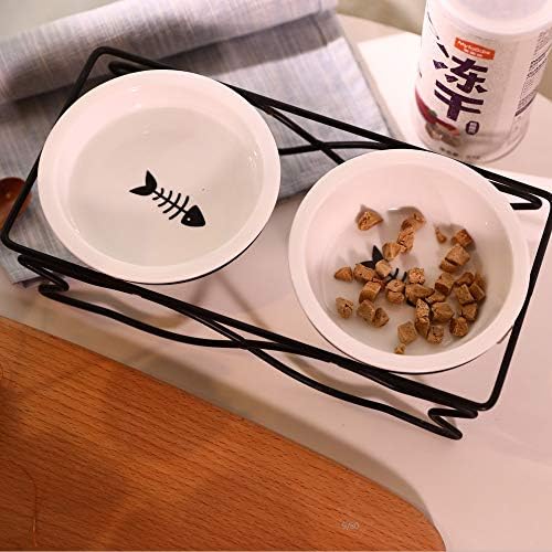 加猫双碗陶瓷狗碗水盆plus Двойна купа за котки, керамична купа за кучета, купа за вода