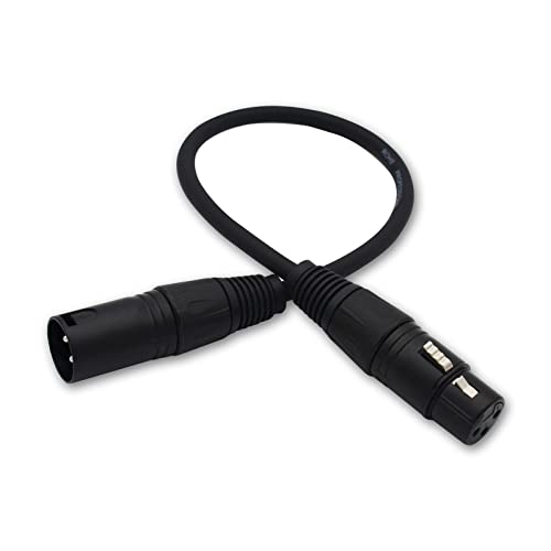 Кабел Czyuntuo XLR 1ft XLR от мъжа към Жената Черно Балансиран Микрофон на кабела - 2 опаковки