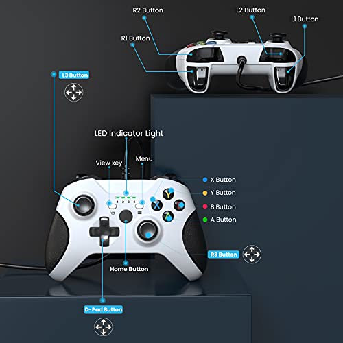 Жичен контролер YCCSKY за Xbox One/Xbox Series X | S, гейминг контролер за КОМПЮТЪР, съвместим с Windows 11/10/8/7, Геймпад