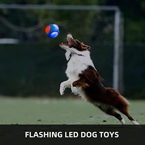 D & CBiB Светещи Играчки за кучета, Играчки за малки, Средни и Големи Кучета, Светещи Топки, Играчки за футбол и Костите за