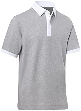 DEOLAX Мъжки Ризи Поло Модни Цветни Ризи Топка За Голф Ежедневни Класически Засаждане на Мека Дишаща Поло Риза С Къс Ръкав