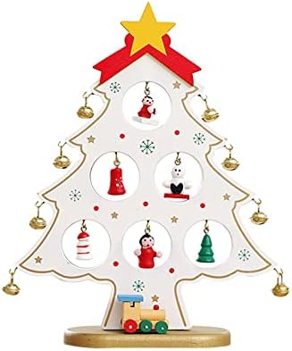 XIOS Коледна украса 2022 Изкуствена Коледна елха си САМ Мини Коледно Дърво Настолна Дървена Коледно Дърво за Украса на Коледни Детски Красива