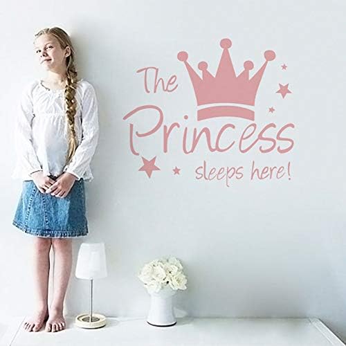Принцеса Спи Тук, Короната, Звезда, Направи си сам, Подвижни Стикери за Стена с Цитат, Стикери за Стена, Декори за Момичета, Детски Спалня,