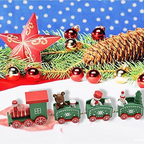 JJHAEVDY Коледен Скъпа Дървена Мини-Влак Украса на Детска Празнична Подарък Играчка за Коледното Парти Украса на Детската Градина