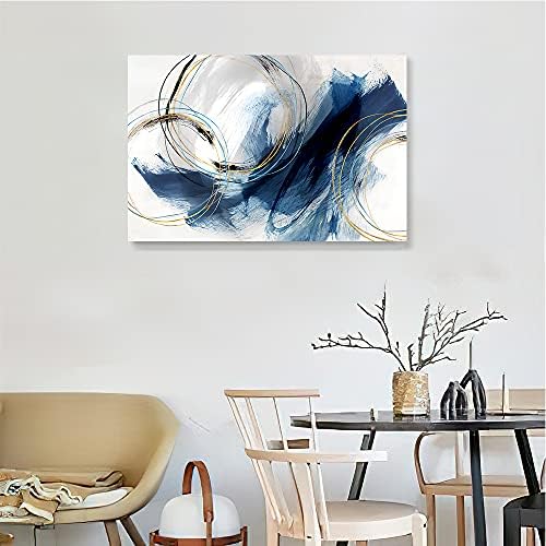 Стенно Изкуство Платно Абстрактни Художествени Картини Синя Фантазия Цветни Графити върху Бял Фон Съвременното Художественото
