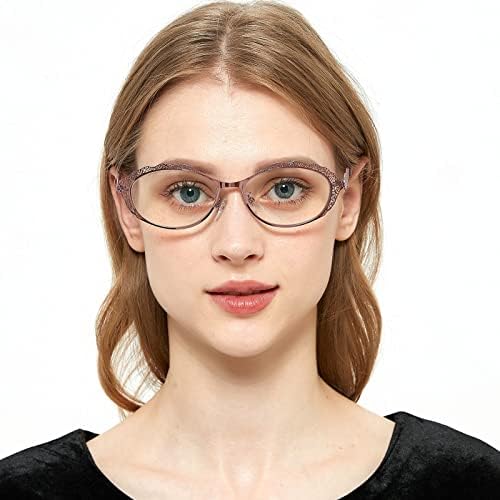 Дамски очила в метални рамки с кристали mincl, украсени с кристали, дамски овални очила