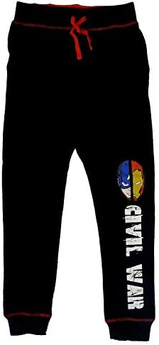 Панталони за джогинг Marvel Boy ' s Captain America: Civil War vs Iron Man, Спортни Панталони за джогинг, Черни Памучни Панталони