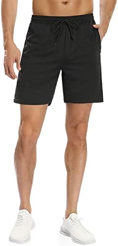 Мъжки Спортни къси панталони, от текстилни материали с Еластичен Колан за тренировки, Спортни къси Панталони с Джобове с цип и Завязками