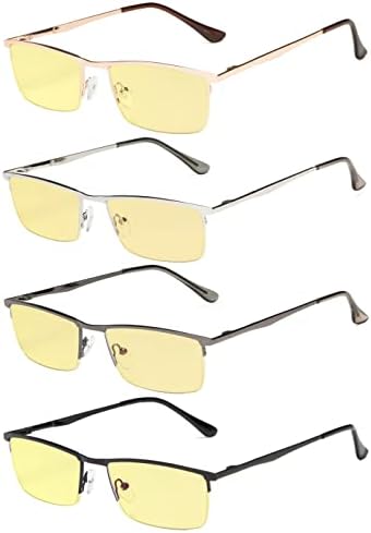 Eyekepper, 4 опаковки Качествени Очила за четене в Полукръгла ръбове, Ридеры с кутия пролетта на електрически вериги, в комплекта са включени