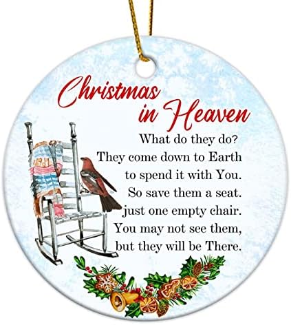 3-Инчов Коледна Украса на Небето, Подарък за Спомен - Скръб в Паметта, Кръгли Коледна Украса за Деца, Момчета, Момичета,