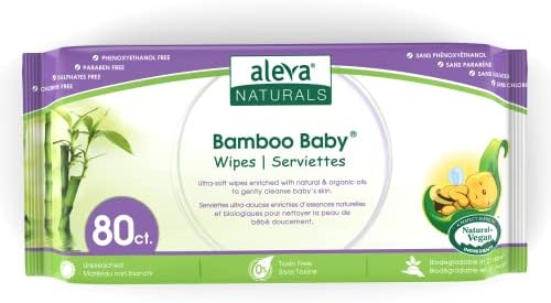 Детски бамбукови салфетки Aleva Naturals | Са идеални за чувствителна кожа | Много трайни и ультрамягкие | Натурални и Органични съставки |