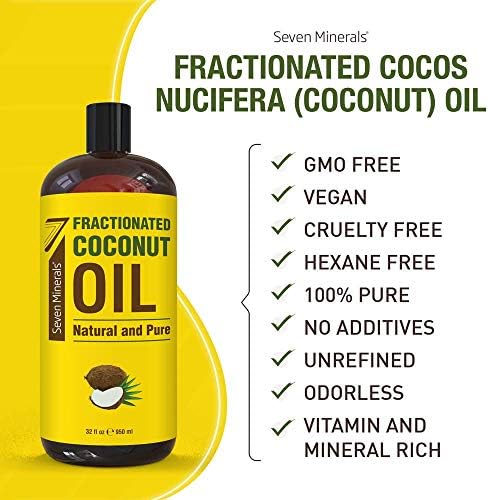 Чисто Фракционированное кокосово масло - Голяма бутилка с обем 32 течни унции - Без ГМО, Естествена, лесно Масажно масло