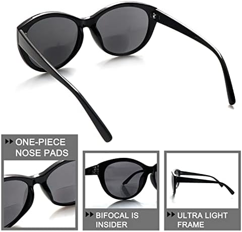 BONCAMOR 4 Опаковки Бифокальных Слънчеви очила за Четене за Жени Мъжка Мода UV400 Защита От Слънцето За Четене на Открито Очила