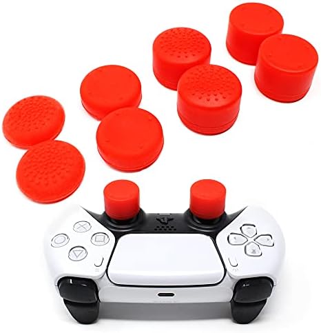 Дръжки за палеца STEADYGAMER'и за Playstation 5 (PS5) - Комплект от 8 теми (червени)