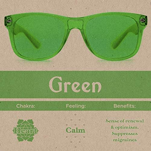 Очила за цветотерапия на настроението (2 опаковки), от Purple Canyon - Червен и зелен | Очила за светлинна терапия, Лечебните чакра, Очила